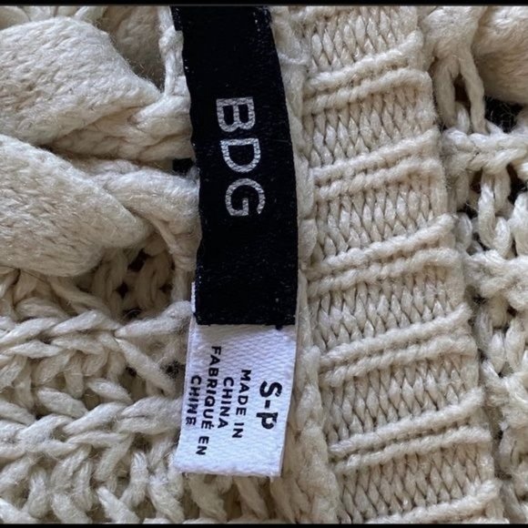 BDG sz SP button down open knit lace up back v-neck cardigan sweater - Picture 7 of 8